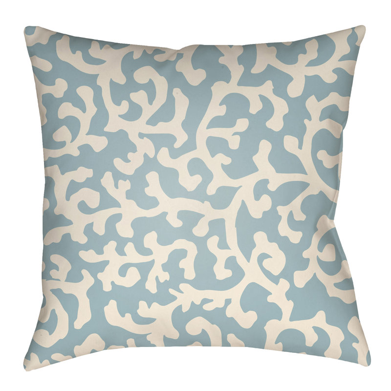 Litchfield Lumberton Outdoor Reversible Throw Pillow, 18" H x 18" W, Poppy Red/Ivory