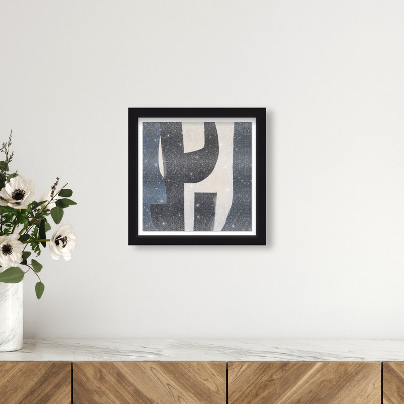 Contours of Silence I Shadowbox Abstract Print by Oliver Gal, Black Frame, 12 x 12, 13.5"H x 13.5"W, Black Frame