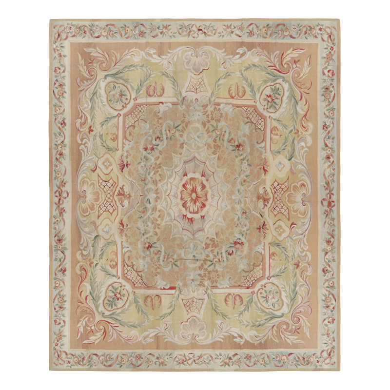 Rug & Kilim’S Oversized Aubusson Style Rug In Beige-Brown With Floral Medallion