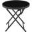 Round Outdoor Folding Side Table with Tempered Glass Top
