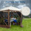 Portable Gazebo Tent with Mosquito Netting - Instant Setup Canopy Shelter, 6 Sidewalls & Carry Bag, Stakes for Camping, Backyard, Lawn Events? ?