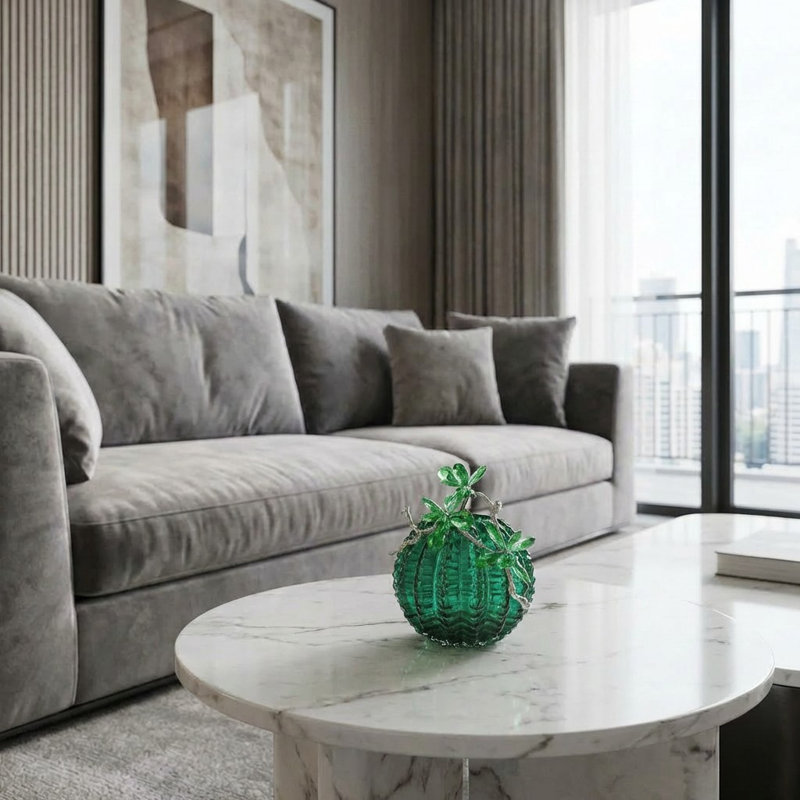 Vibrant Emerald Charm Round Vase                                                                     