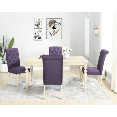 Salle à manger: table rectangulaire à 4 pieds et 4 chaises confortables, fini brun 5 Assemblage: chaises spectaculaires de couleur