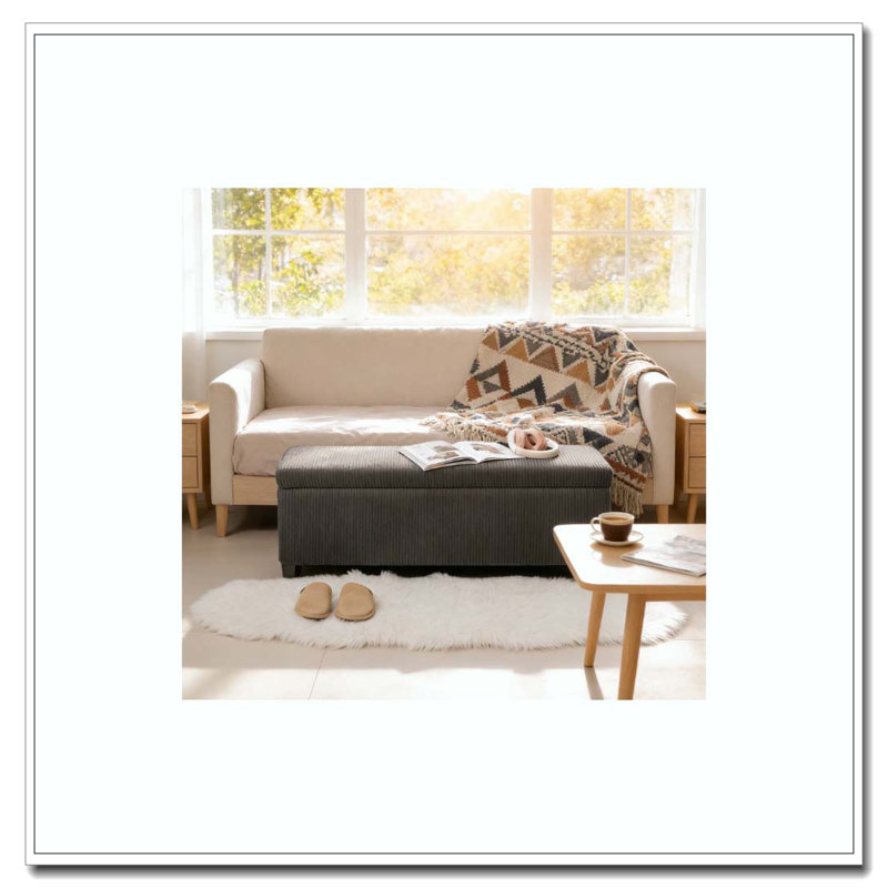 Banc de lit avec rangement, Gris