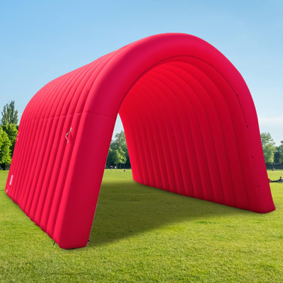 Large Inflatable Tunnel Tent with Installed Blower, Sports & Event Entrance for Advertising Use (Red, 16x10x10FT)