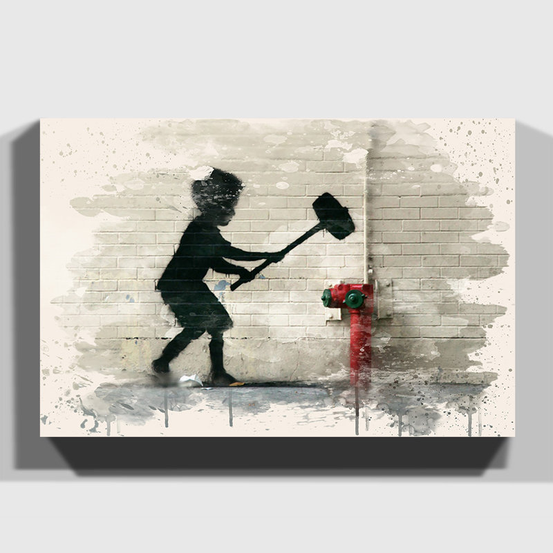 Banksy - Wrapped Canvas Painting, 35cm H x 50cm W