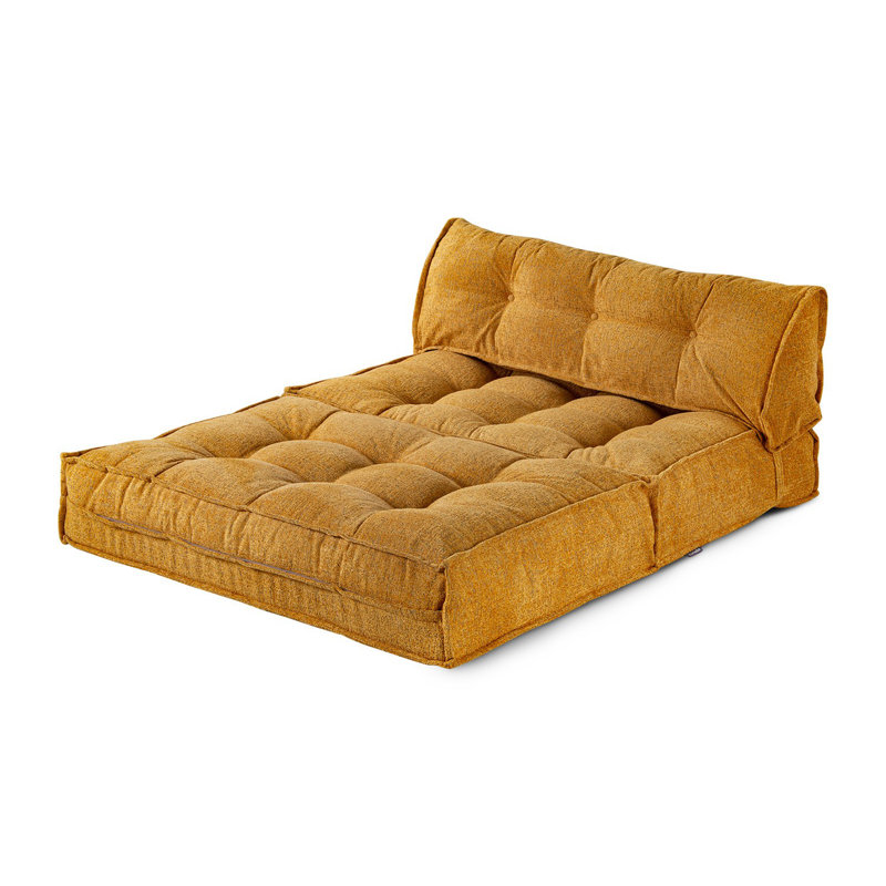 Stylish 2-Seat Sofa Bed, Mustard Fabric, 47.2 x 30.7 x 30.7 inches | 22 d Elastic Foam & Fiber for Comfort | Converts Easily to Bed (47.2 x 74.8 x 8.7 inches) | Perfect for Small Spaces, Modern Design