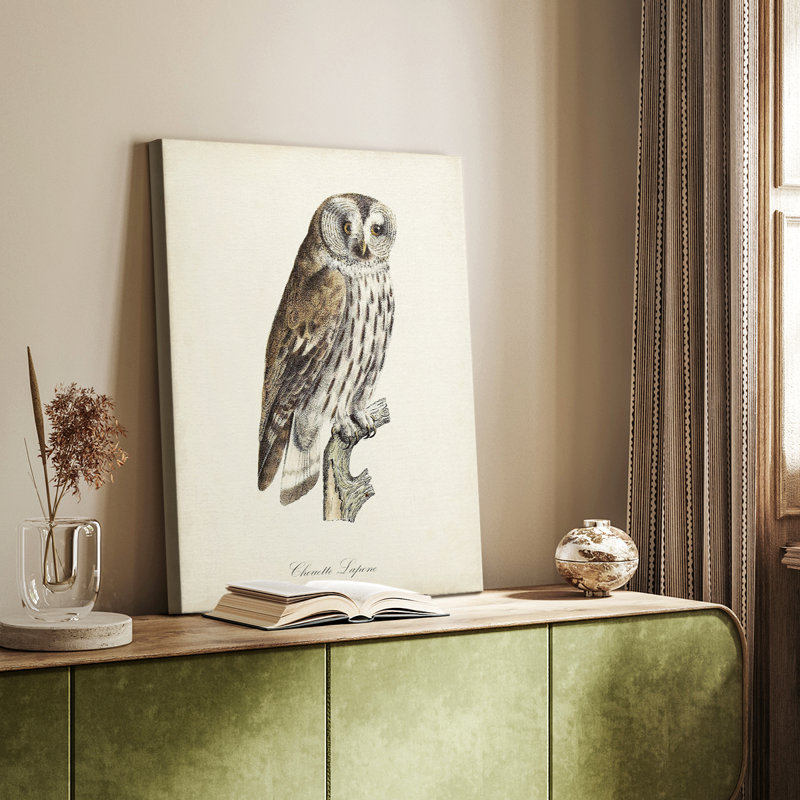 French Owls III - Gallery Cavas sur mesure, H 18 po x l 12 po