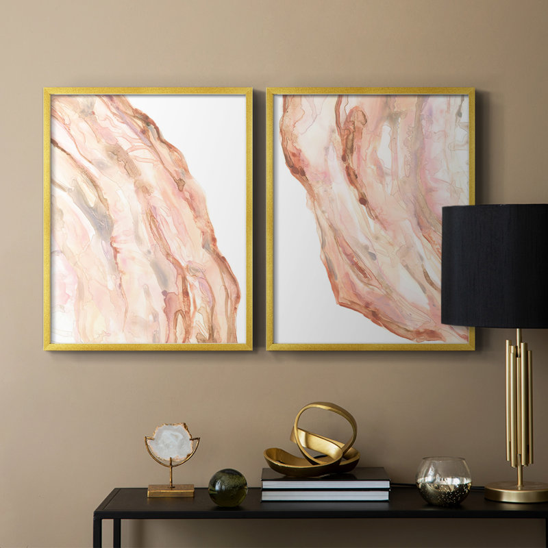 Rose Quartz I - impression encadrée de qualité supérieure - prête à être accrochée - aucun clou requis - aucun clou requis