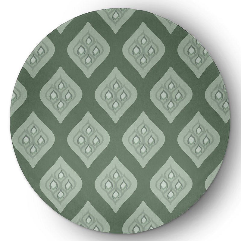 Chenille Floral Indoor Rug, Round 5'