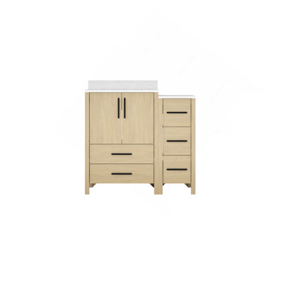 Meuble-lavabo simple 36 po x P 22 po x H 34 po, meuble-lavabo avec comptoir blanc