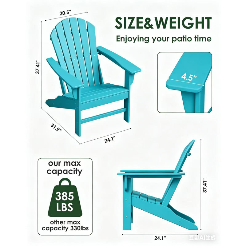 Arneson Outdoor Adirondack Chair, Aruba Blue