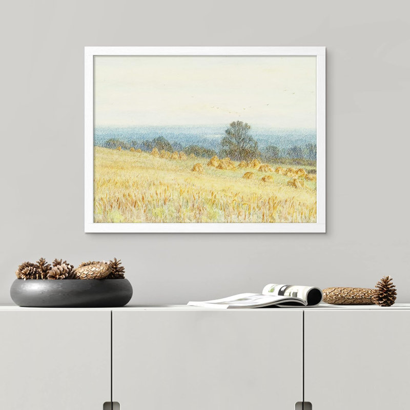 «Retro Spring Countryside Hay Field», impression sur toile, paysage naturel, décors muraux pour salon, impression sur papier