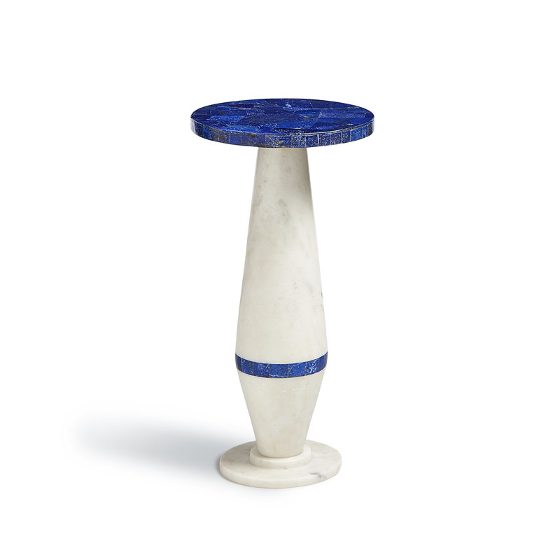 Martini Stone End Table, Lapis Blue