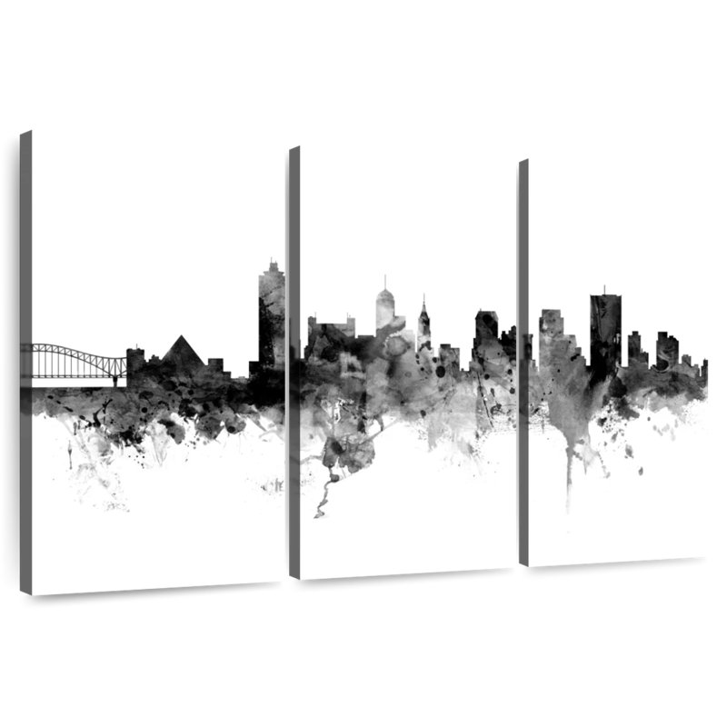 Memphis Tennessee Skyline V, 36" H x 57" W