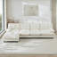 Canapé modulaire modulaire en forme de L de 138 po en forme de L avec repose-pieds 4 places, canapé en chenille profonde avec coussin en treillis confortable, chambre et appartement-329257665