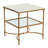 Libertine Genuine Marble and Metal End Table with Glass Storage Shelf-63189042