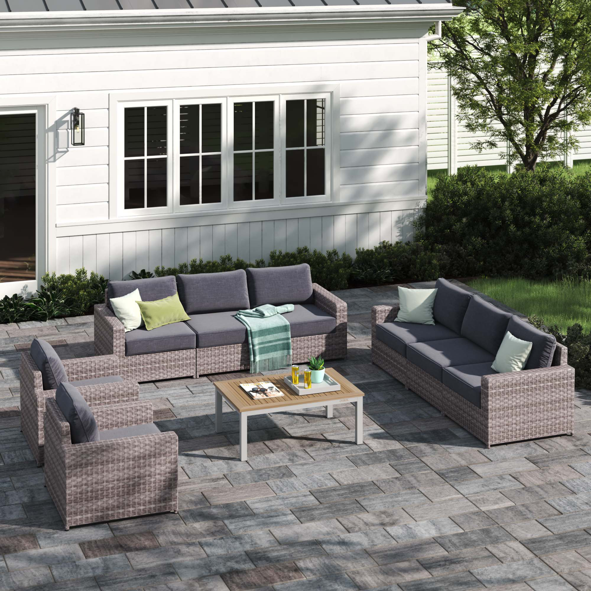 Kordell patio best sale sectional with cushions