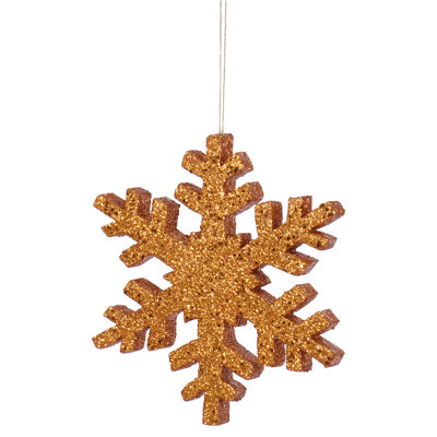  8" Rose Gold Glitter Snowflake Christmas Ornament