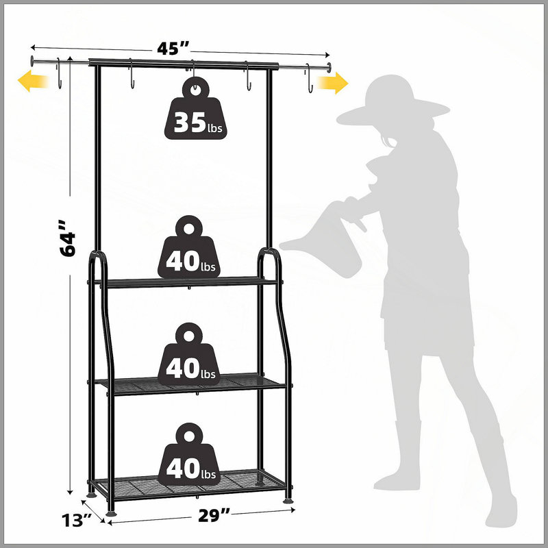 Metal 3 Tiered Hanging Plant Shelf
