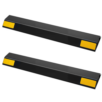 Parking Stopper, 18 Inch Heavy Duty Parking Aid for Garage, PP Curb Garage Floor Stopper with Reflective Strips, Vehicles Gadgets for Cars Vans Trucks Tire Wheel Guide Block Stops Bumpers
