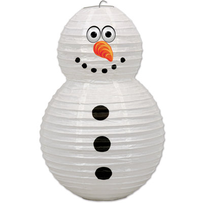 Lanterne en papier bonhomme de neige