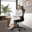 Chaise de bureau ergonomique avec appui-tête inclinable réglable