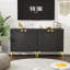 Armoire d'appoint 2 portes Tazmin, coffres décoratifs avec poignée et pieds dorés-758487744