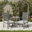 Ensemble de 4 chaises de patio en aluminium toutes saisons de 23 po avec coussins gris épais et structure grise