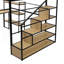 Lit mezzanine en métal avec escalier intégré et tablettes