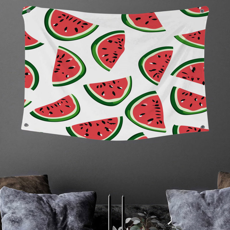 Tapisserie murale "Watermelons" - décoration murale fruits, H 88 po x l 104 po
