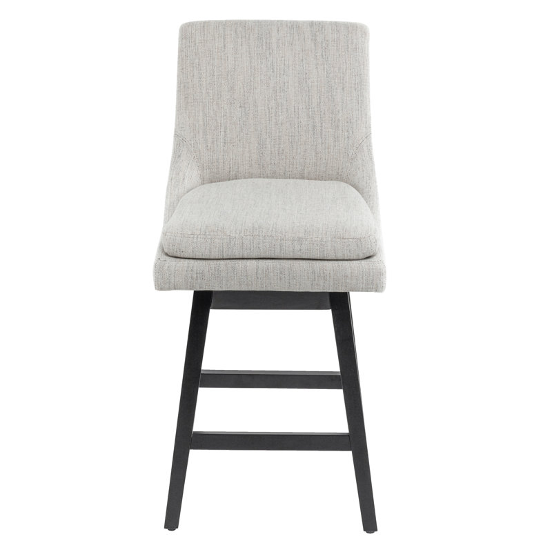 Lark Manor™ Counter Stools,26"360 Free Swivel Counter Height Bar Stools With High Back For Bar And Kitchen Island,Set Of 1,Performance Fabric In Charcoal Gray