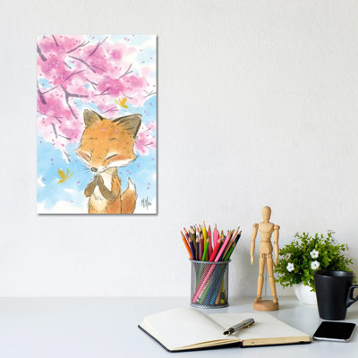Cherry Blossom Fox by Martin Hsu - Painting on Canvas