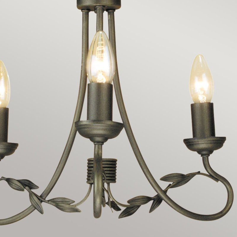 Bardell 3 - Light Candle Style Chandelier, Black and Gold
