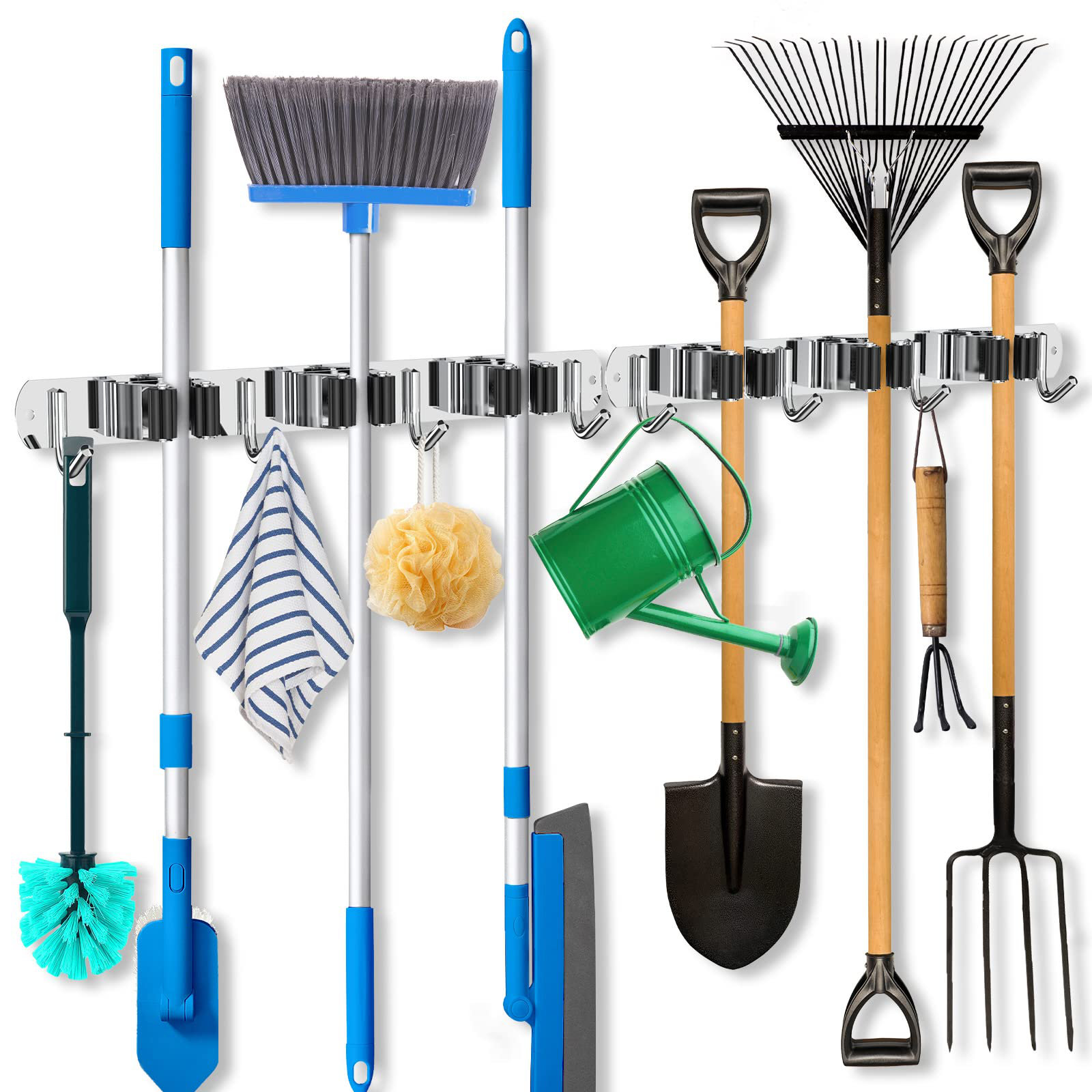 12 Pk,Black Steel Compatible Rubber Cam Mop And Broom Holder,20400002570