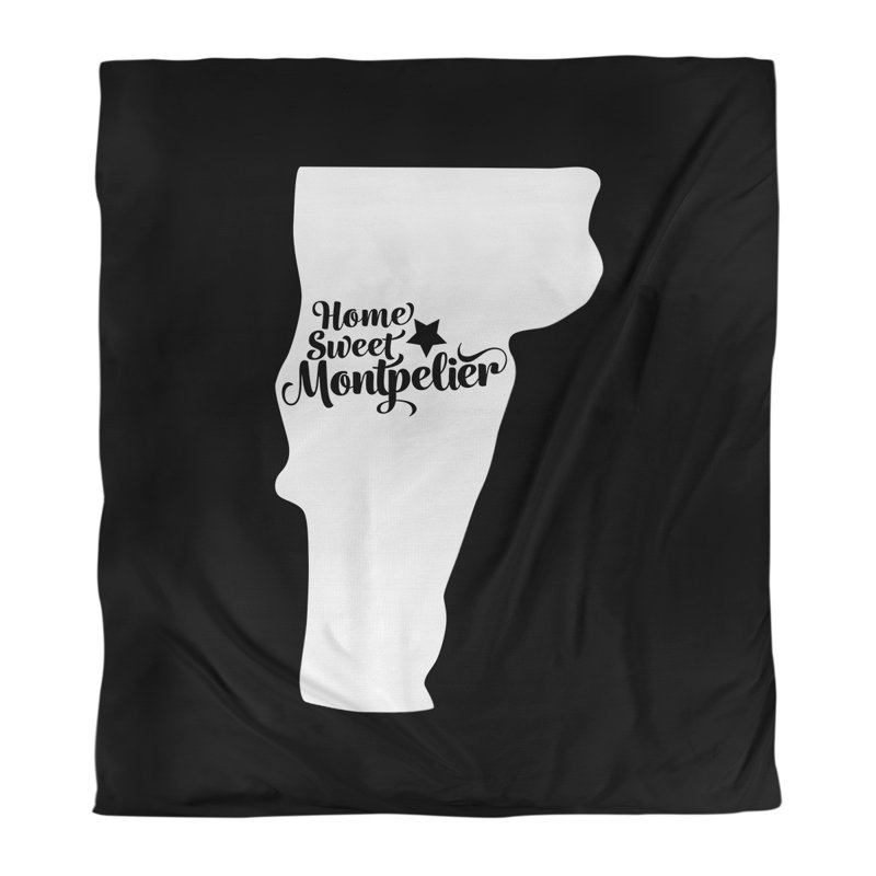 Housse de couette réversible simple montpelier vermont, Housse de couette simple TG, Noir, Polyester brossé