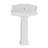 TOBILI 26" Tall Glossy Porcelain Rectangular Pedestal Bathroom Sink with Overflow