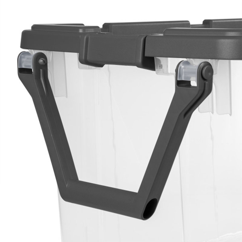 Contenants de rangement empilables en plastique transparent avec couvercle Sterilite, Transparent / gris, 160 pintes