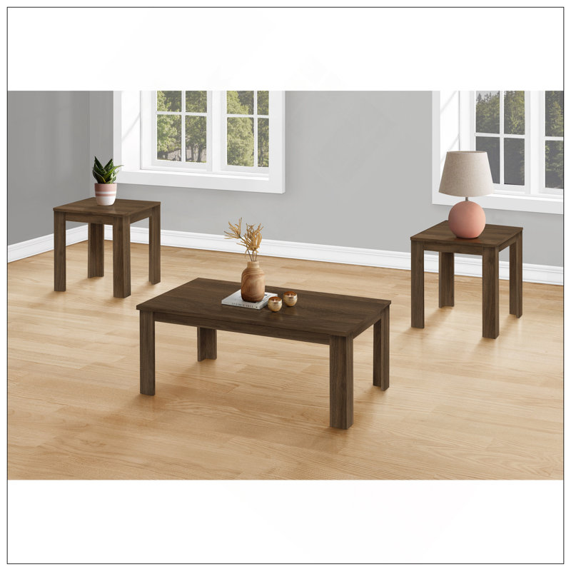 Charming Transitional Table Set For Living Room, Enhancing Décor And Functionality, Walnut