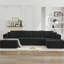 Canapé-lit modulaire 106 po Cloud, canapé modulaire moderne pour siège profond, sans assemblage, velours côtelé noir, 2 sièges, siège mi-moelleux, rembourrage en mousse, espace principal idéal avec confort-1426011517