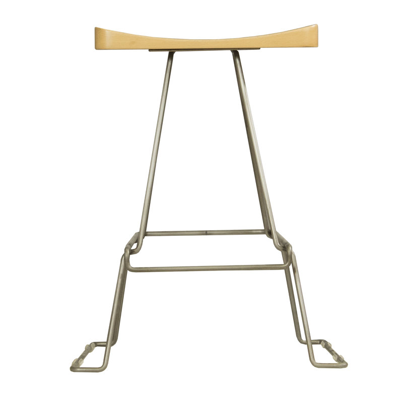 Tabouret de bar saddle de 24 po Sofian, Chrome, NB-Rockport