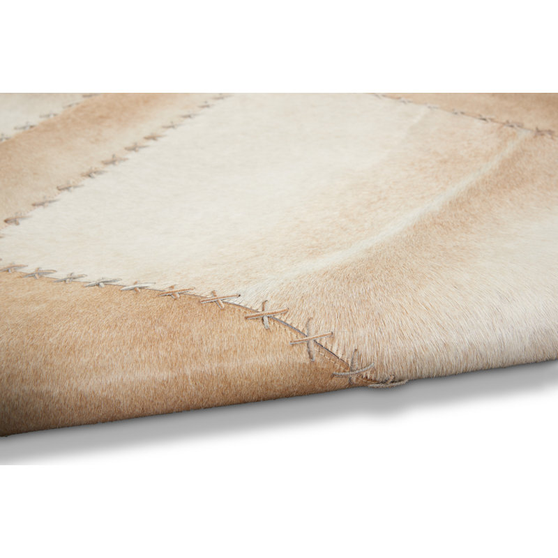 Northwest Cowhide Patchwork Area Rug in Brown/Beige, Rectangle 10' x 14'