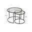 Ensemble de tables basses modernes (2 pièces), verre transparent, grand: 31,5 po x 16,9 po x 31,5 po | Petit: 23,6 po x 15,4 po x 23,6 po | 100% plateau en verre trempé transparent, cadre 100% métal, design élégant et glamour pour le salon et les esp-49749120-49749123