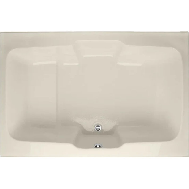 Victoria 72.5'' L Soaking Bathtub, Biscuit, Polished Chrome