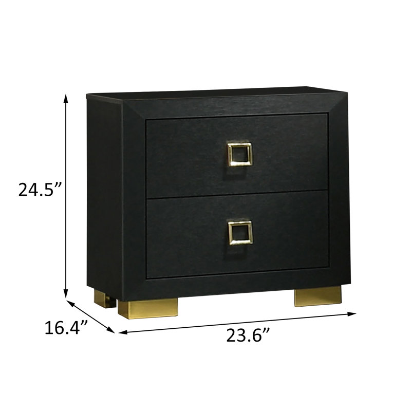 Table de chevet, noir