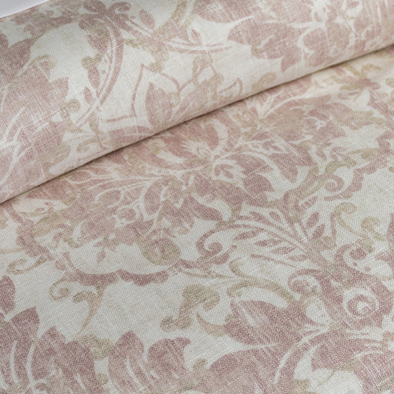 Bordeau Linen Duvet Cover Set, Full/Double Duvet Cover + 2 Standard Shams, Blush