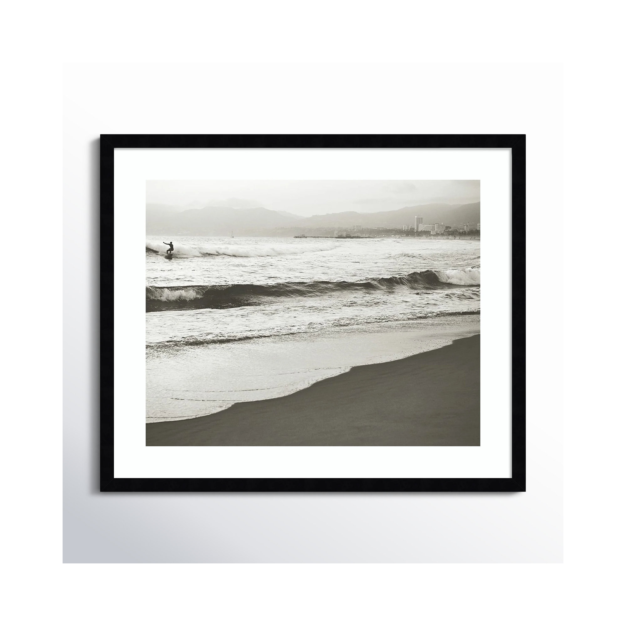 BW Surfer No. 1 by Myan Soffia, 21" H x 25" W, Black Framed