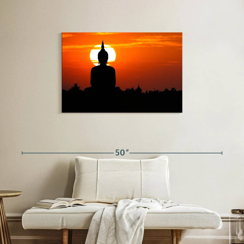 Silhouette de Bouddha géant Kerrick, H 24 po x l 36 po