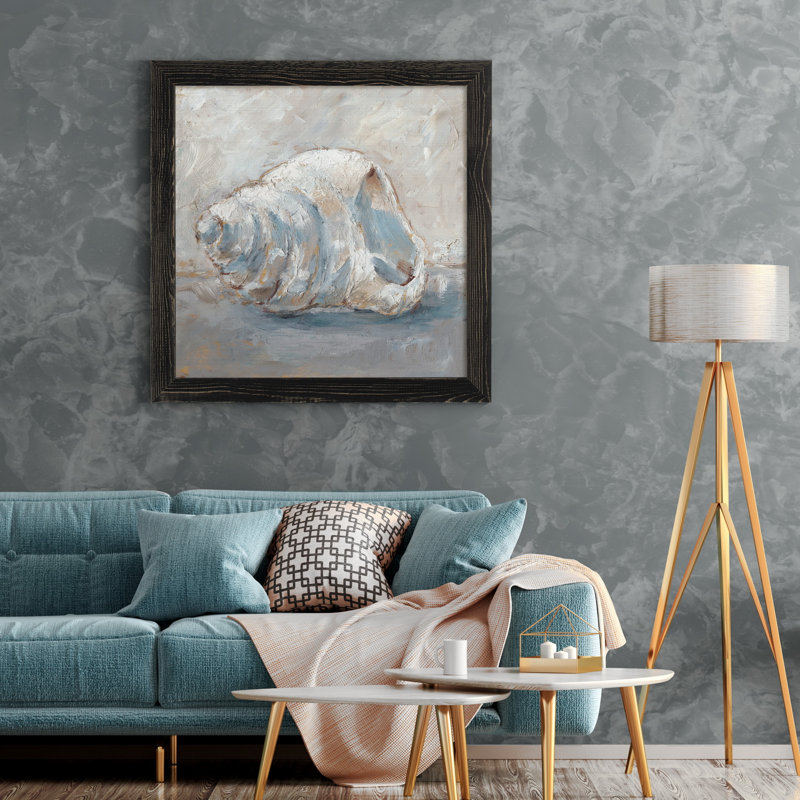 «Blue Shell Study IV», reproduction sur toile encadrée, Toile avec cadre noir, H 17 po x l 17 po x P 1,5 po