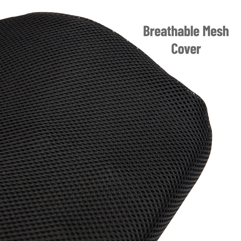Black Ergonomic Memory Foam Office Chair Back Cushion